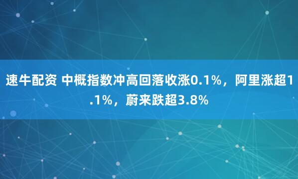 速牛配资 中概指数冲高回落收涨0.1%，阿里涨超1.1%，蔚来跌超3.8%